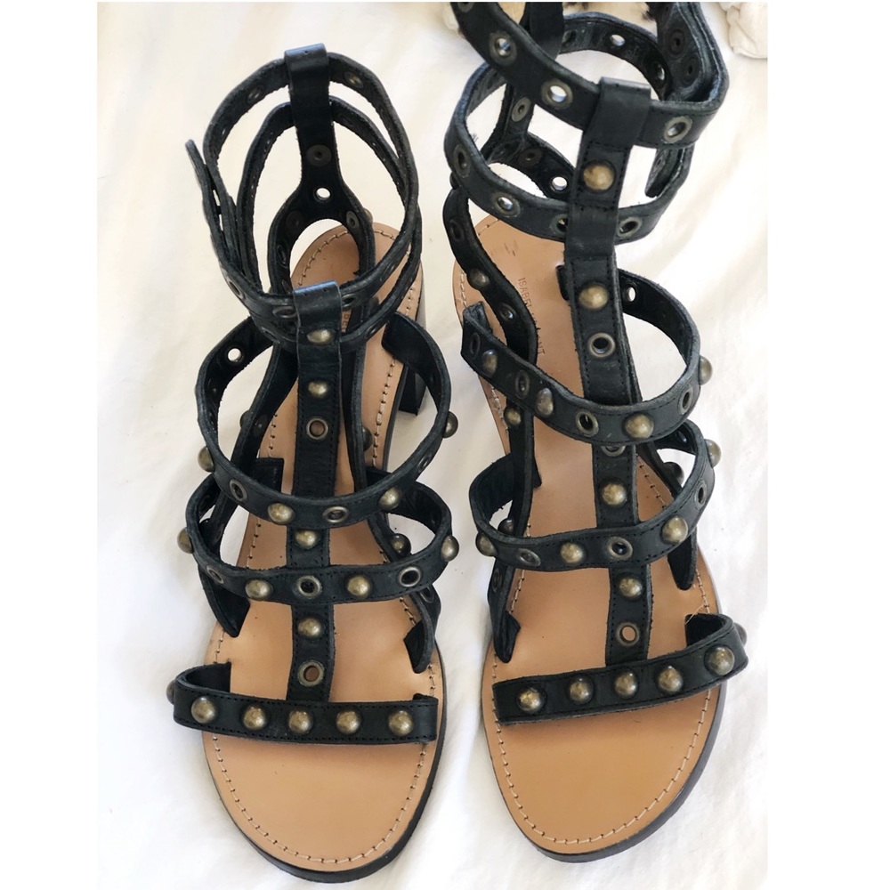Isabel Marant black heeled gladiator sandals